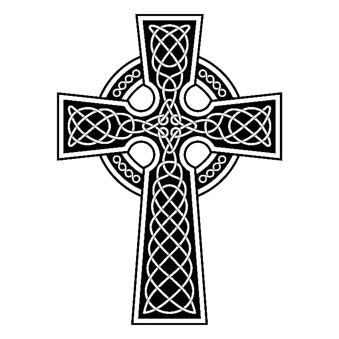 A Celtic cross design uses a circle in a way that doesn't appear as as obvious circle.