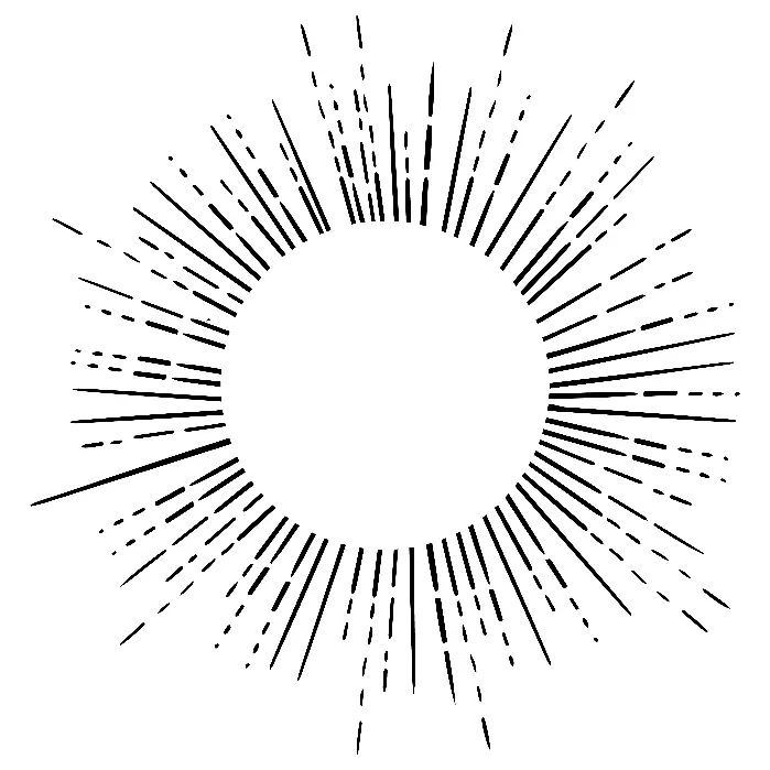 A circle design created as as abstract representation of the sun.