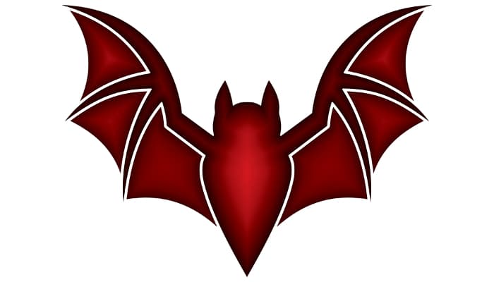 An image of a bat silhouette done in several shades of red.