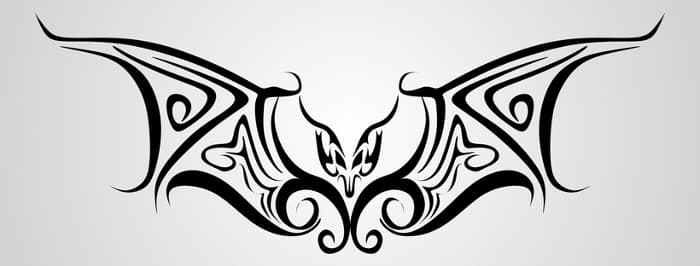 A tribal art style image of a bat that only abstractly looks like a bat.