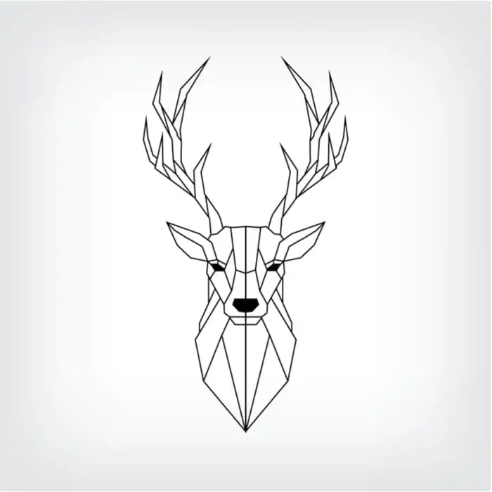 A geometric design of a stag deer head.