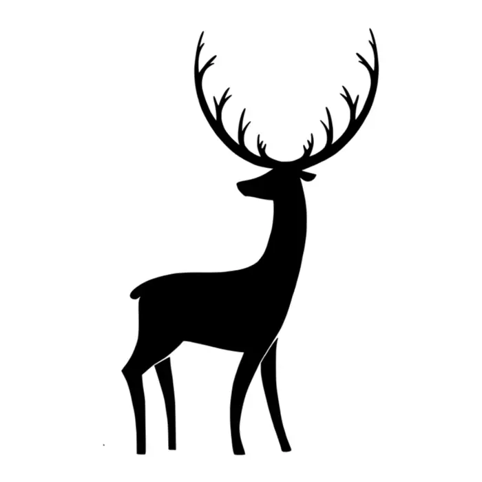Full-body silhouette of a stag deer.