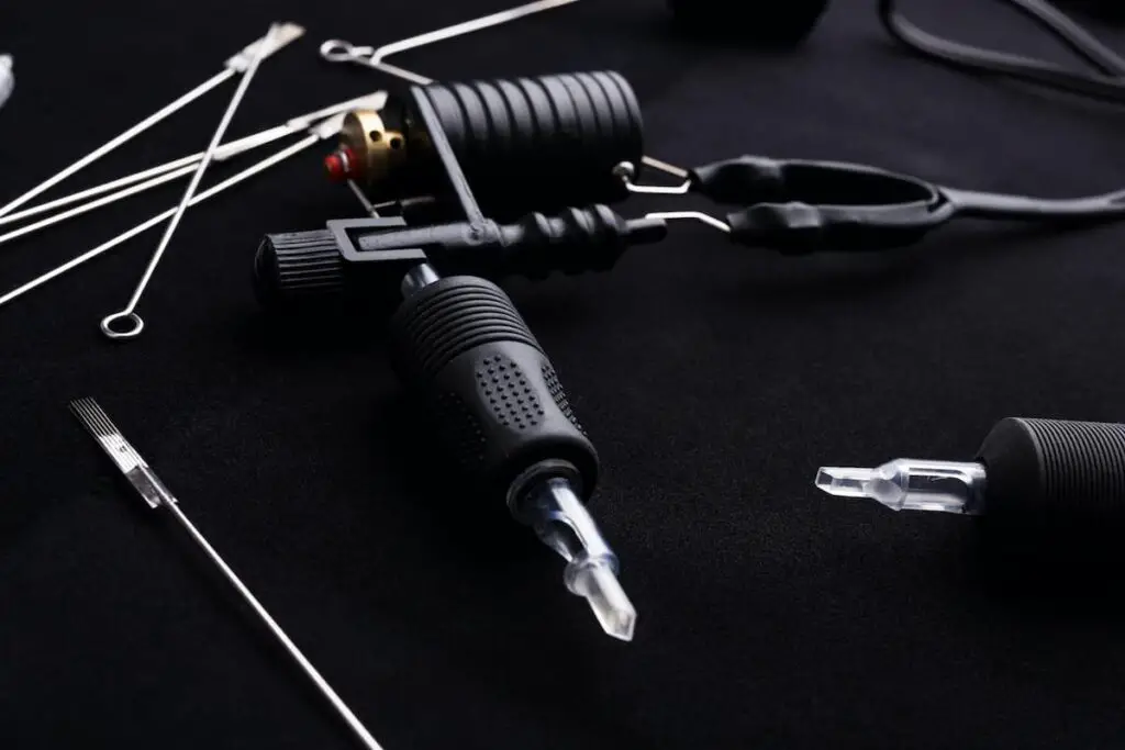 A tattoo gun and other supplies.