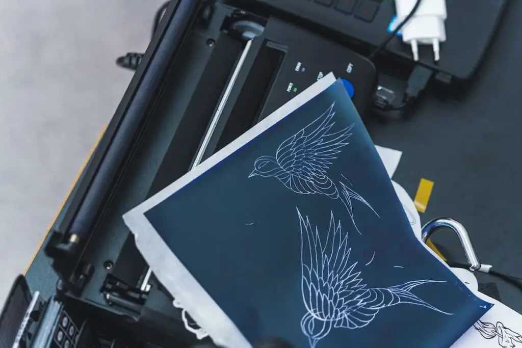 A tattoo transfer paper printer.
